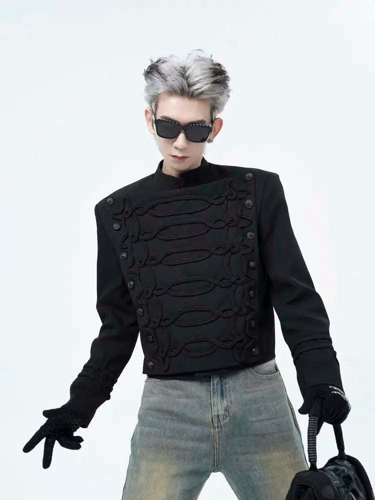 Jackson Wang Veste Col Montant Court Polyester Noir