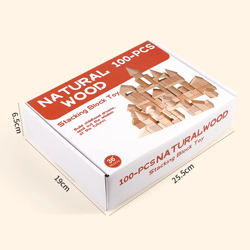 Blocs De Construction En Bois Montessori Avec Seau Et Tri De Formes 100 Pièces Pour Développement Éducatif by LSDLBoutique.ch