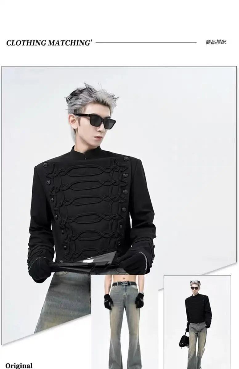 Jackson Wang Veste Col Montant Court Polyester Noir