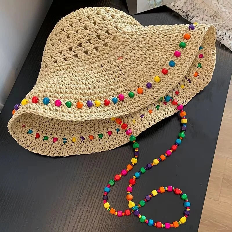 Chapeau seau en polyester tressé – Modèle Crochet Perles