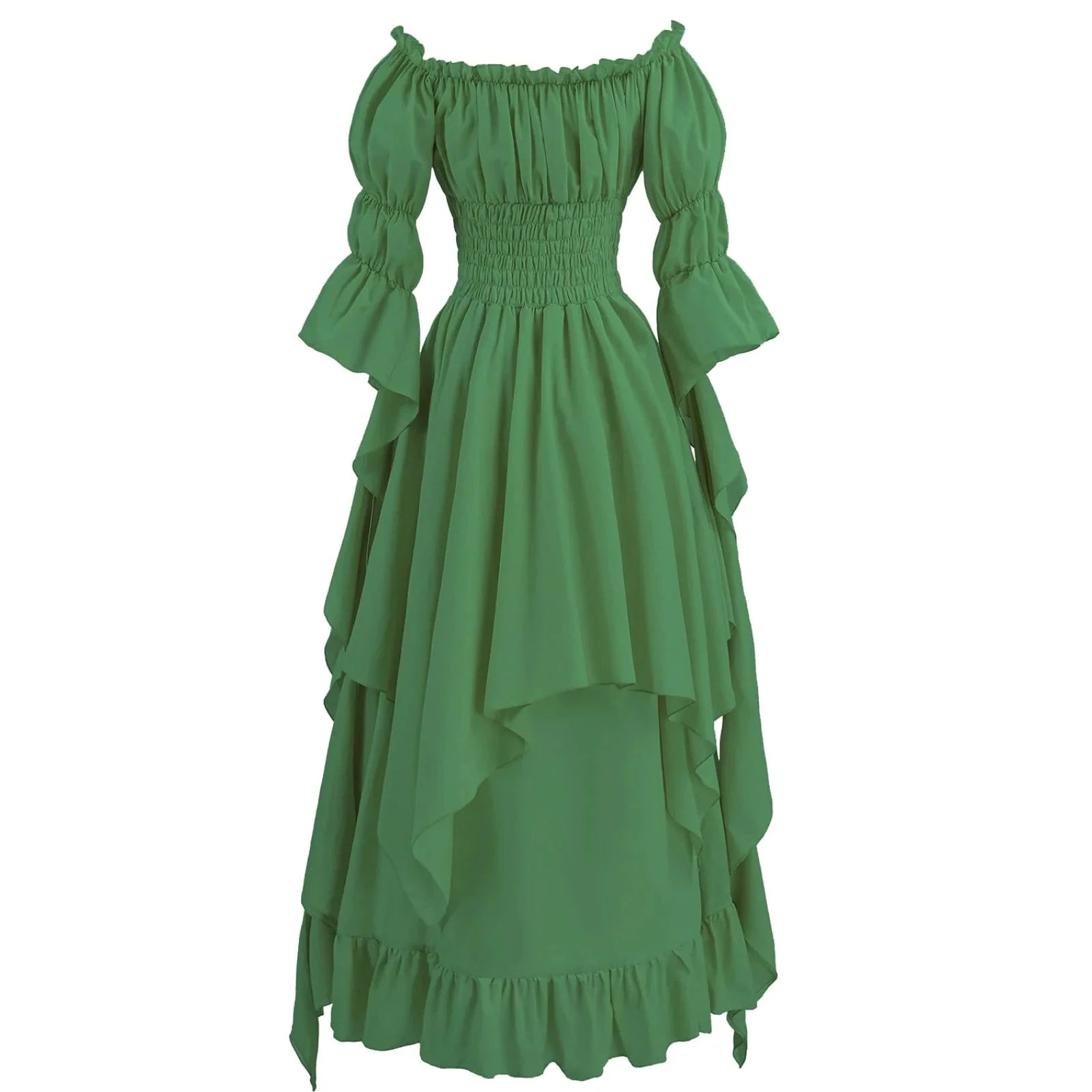 Robe longue style médiéval manches longues encolure élastique