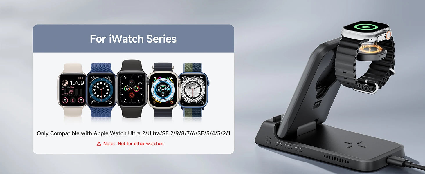 SwanScout 703A Chargeur Sans Fil MultiAppareils iPhone Apple Watch AirPods