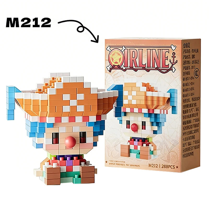 Figurine mini blocs de construction – Personnages One Piece – Anime Building Block Chopper Buggy Zoro Robin