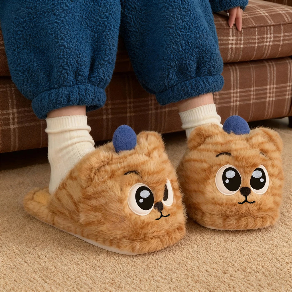 Lucky Bean Pantoufles en Coton Unisexe Antidérapantes Semelles Épaisses