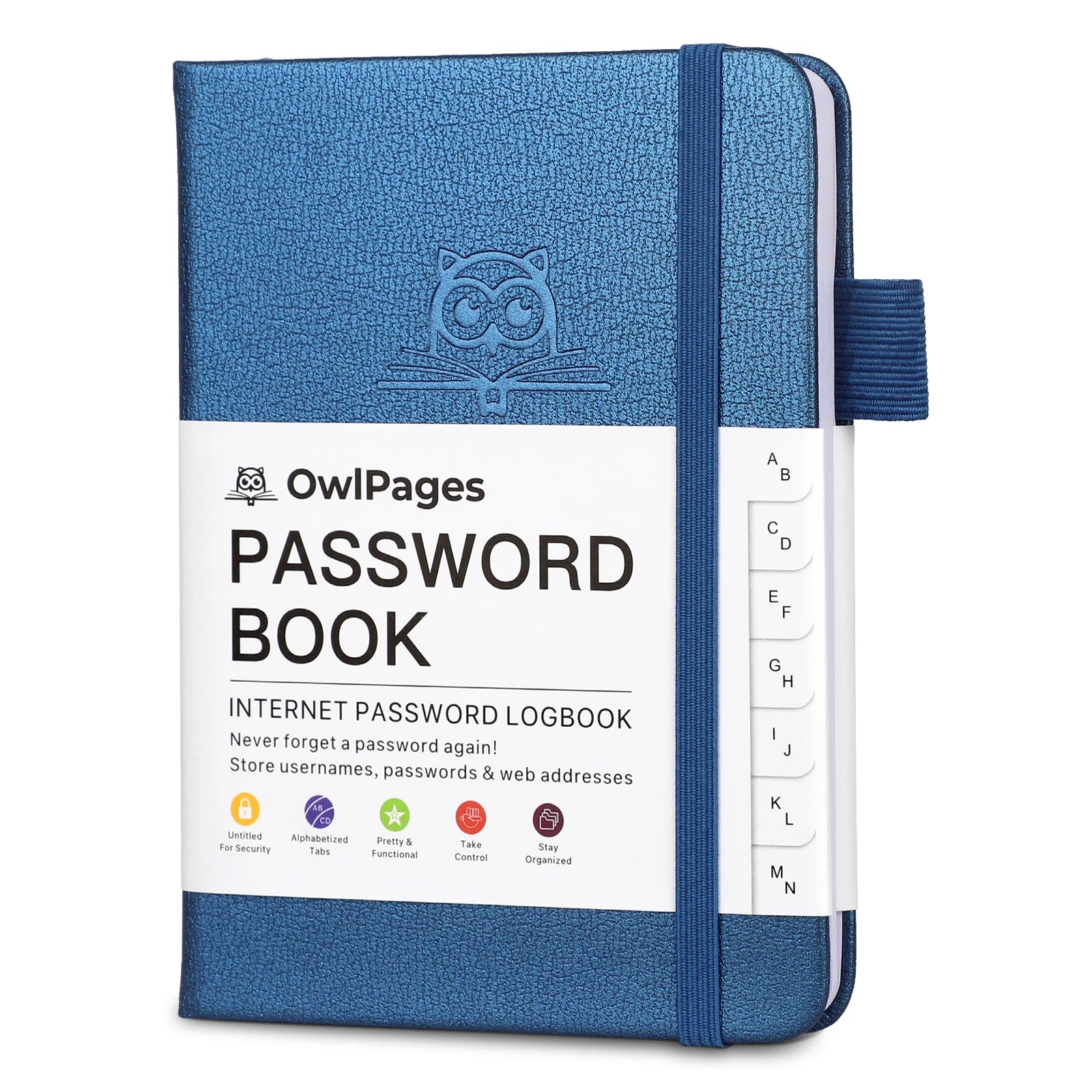 Passwortbuch mit Hardcover-Einband und alphabetischen Registern