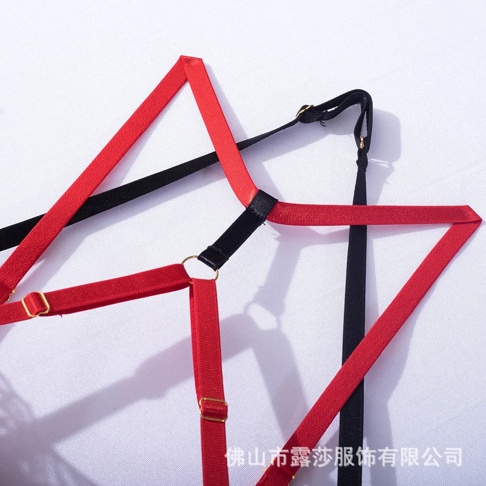 Les Secrets de Léa Body Maille Dentelle Paisley Rouge Dos Nu