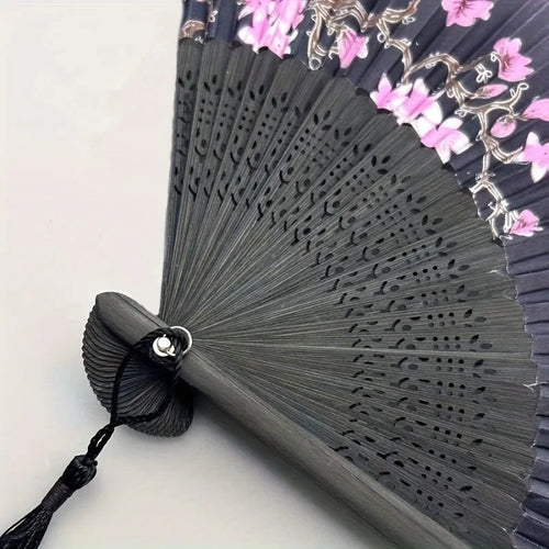 Éventail en papier motif fleurs de cerisier – Vintage Floral Cherry Blossom Fan