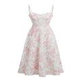 Robe longue florale à bretelles spaghetti et coupe évasée – Modèle Rose