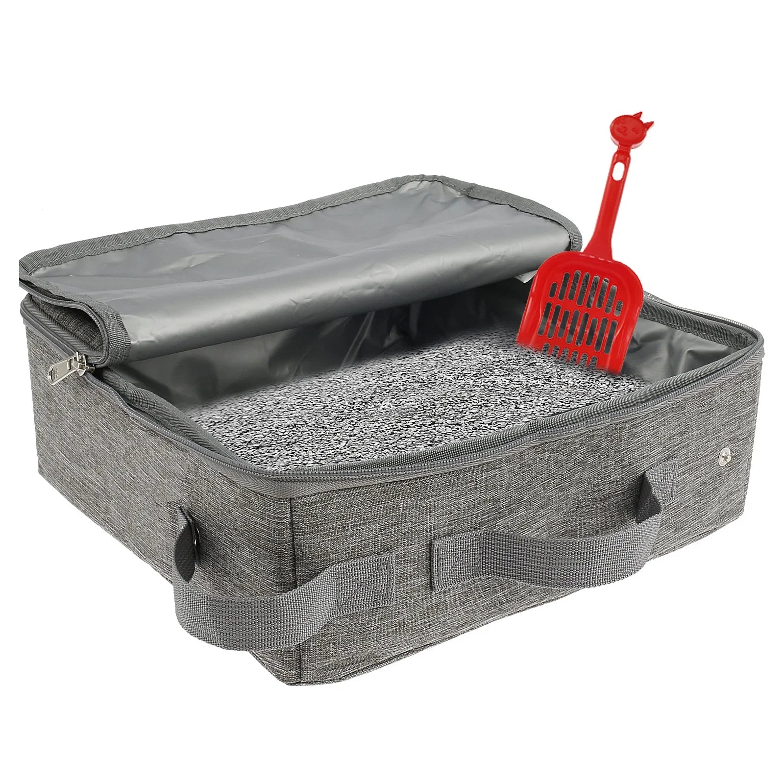 Portable Cat Litter Box Foldable Cat Travel Litter Box with Litter Scoop Square/Rectangle Waterproof Leakproof Pet Toilet Tray