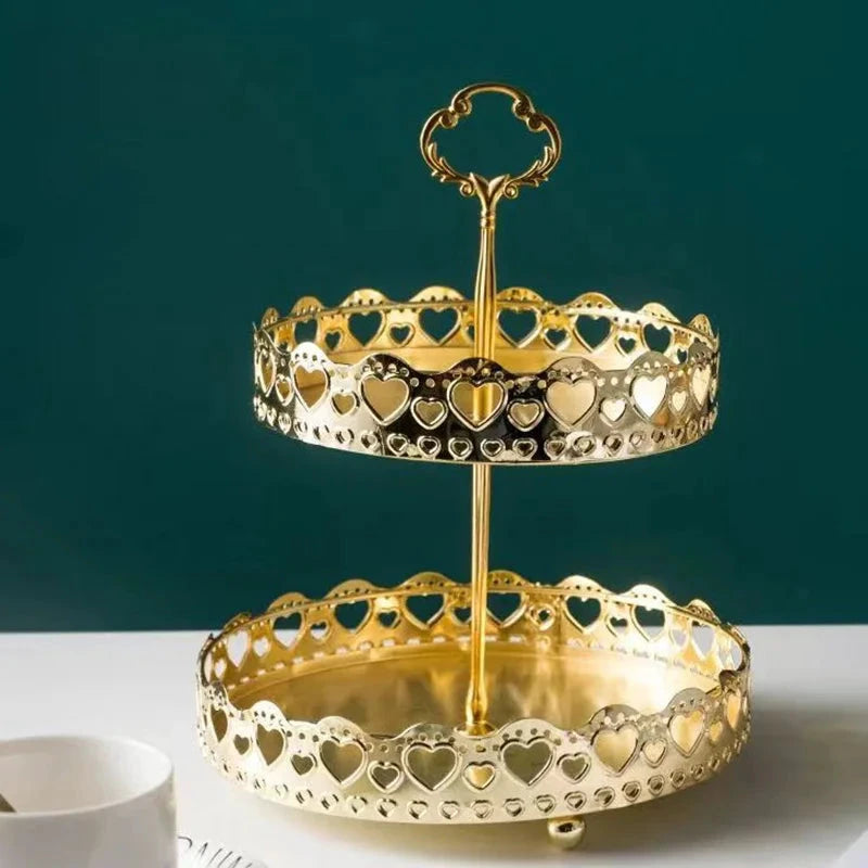 Présentoir à Fruits Double Étage – Design Nordique en Fer Forgé - LSDLBoutique