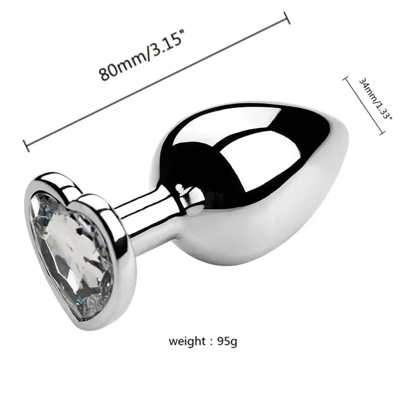 Plug anal en métal avec cristal – Set de 3 tailles