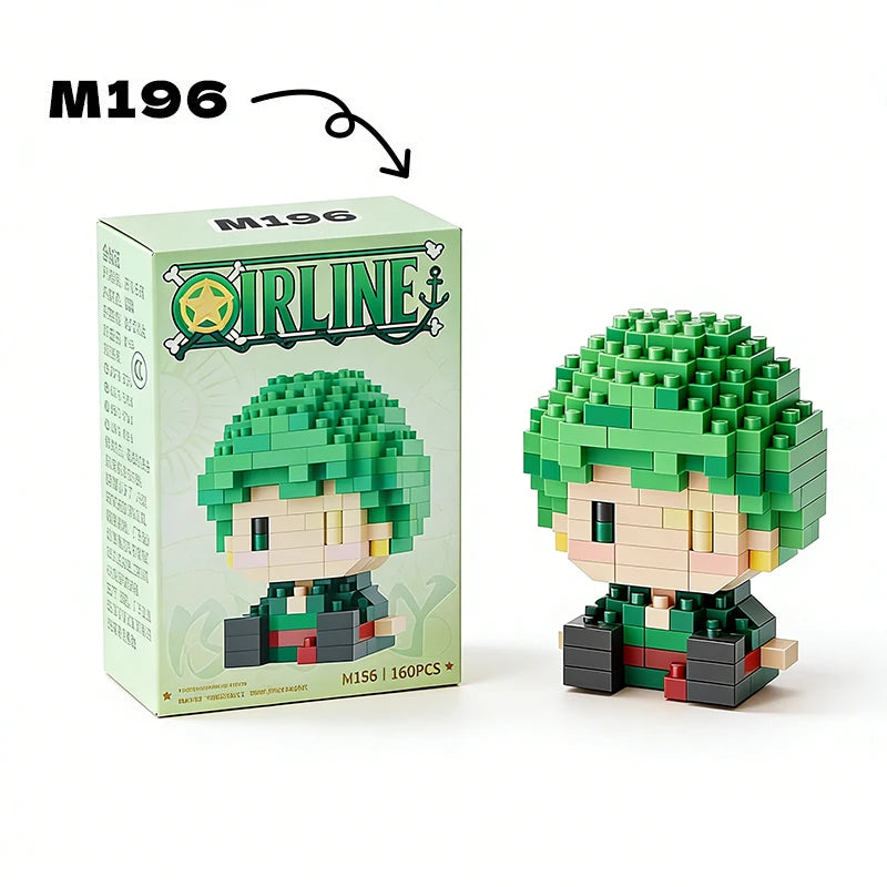 Figurine mini blocs de construction – Personnages One Piece – Anime Building Block Chopper Buggy Zoro Robin