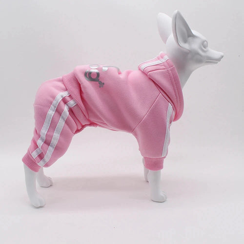 Adidog Red Dog Suit with White Stripes Sport