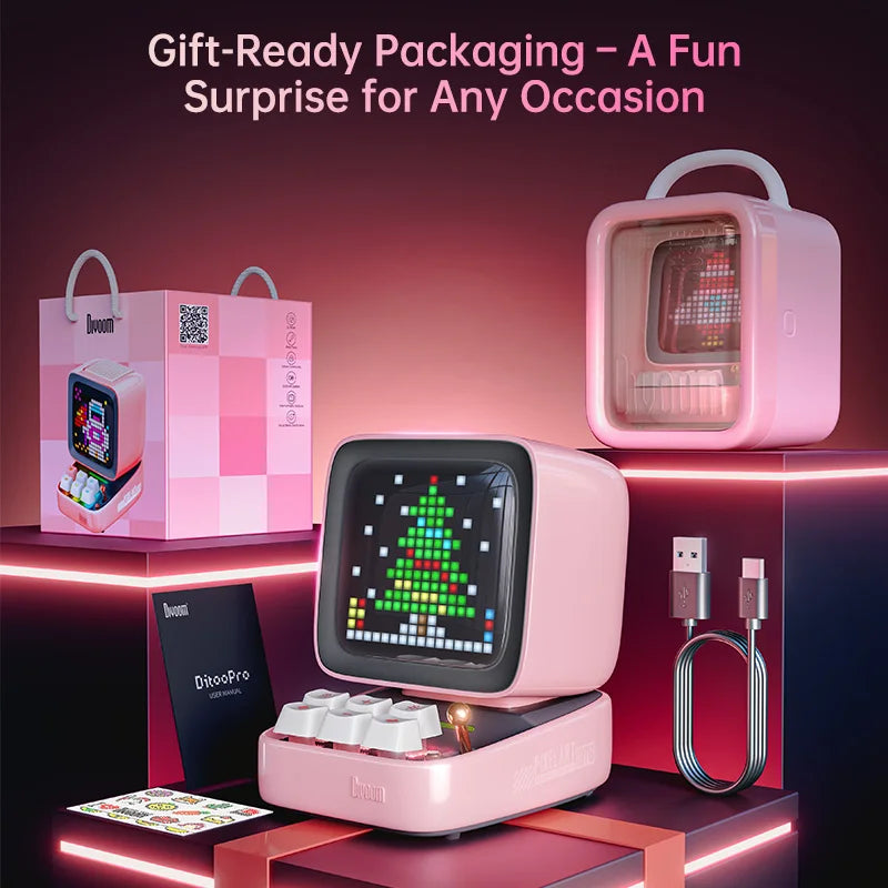 Divoom Ditoo Pro Haut Parleur Portable Pixel Art LED Rose