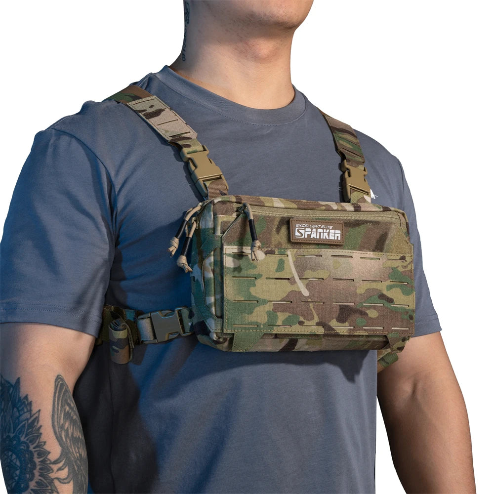 Spanker Tactical Chest Pouch Camouflage Nylon Cordura MOLLE