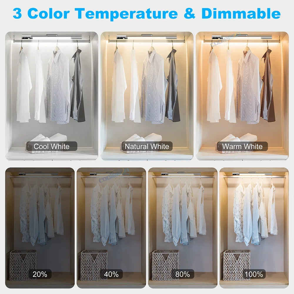 LED-Unterbauleuchte mit Bewegungsmelder und einstellbarer Digitalanzeige