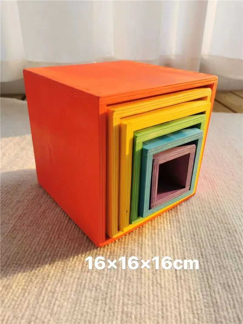 Jouets Bois Montessori Arc En Ciel Formes Empilables Tilleul Colorés Pour Développement Sensoriel Et Motricité by LSDLBoutique.ch