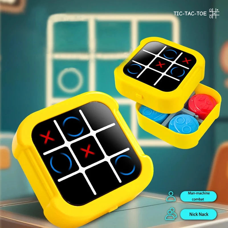 Multifunktionales elektronisches Tic-Tac-Toe-Schachbrett – Gelb