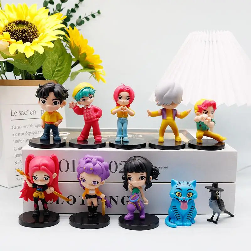 KPop chasseurs de démons dessin animé Figurine poupée jouets Mira Rumi Zoey Huntrix PVC modèle Statue Collection décoration cadeaux d'anniversaire by LSDLBoutique.ch