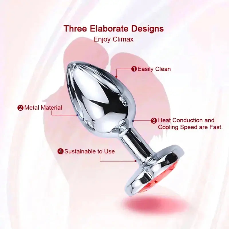 Plug anal en métal avec cristal – Set de 3 tailles