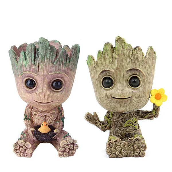 Pot De Fleurs Groot Miniature Plastique Brun Pour Plante