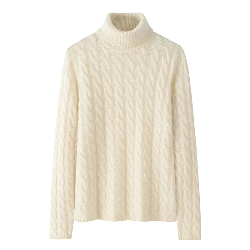 Pull Chaud Femme Cachemire Col Montant Tricoté Hiver by LSDLBoutique.ch