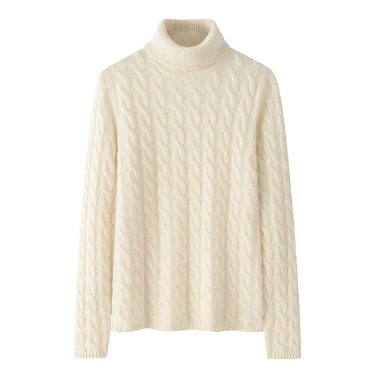 Pull Chaud Femme Cachemire Col Montant Tricoté Hiver by LSDLBoutique.ch