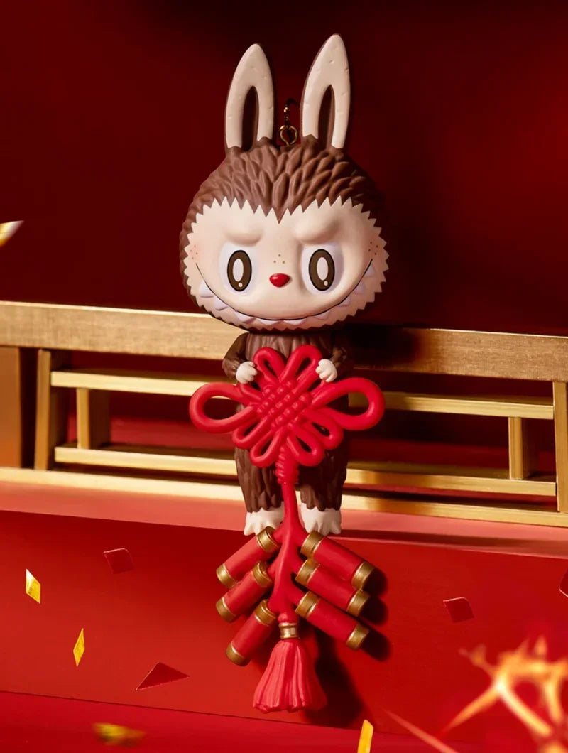 Pop Mart Kawaii PVC Figurine Brown Chinese Knot Red