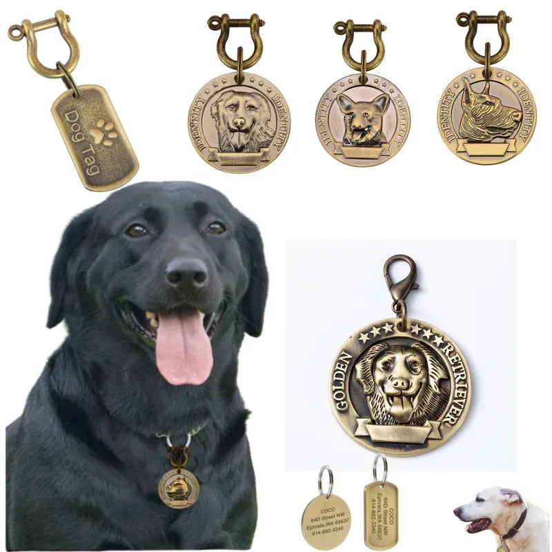 Médaille Gravée Personnalisée Pour Chien Et Chat Plaque Identité Bronze En Acier Inoxydable VIP Élégante Et Durable by LSDLBoutique