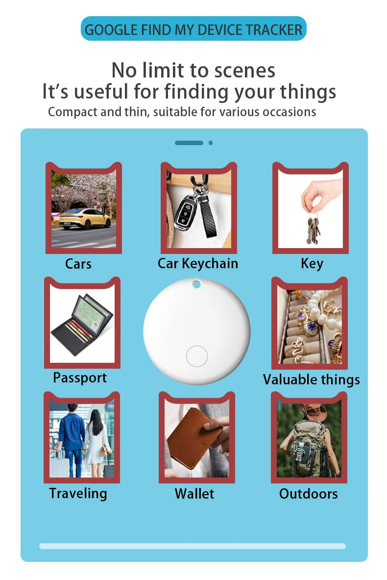 Peocke Mini Étiquette GPS Tracker Circulaire Compacte