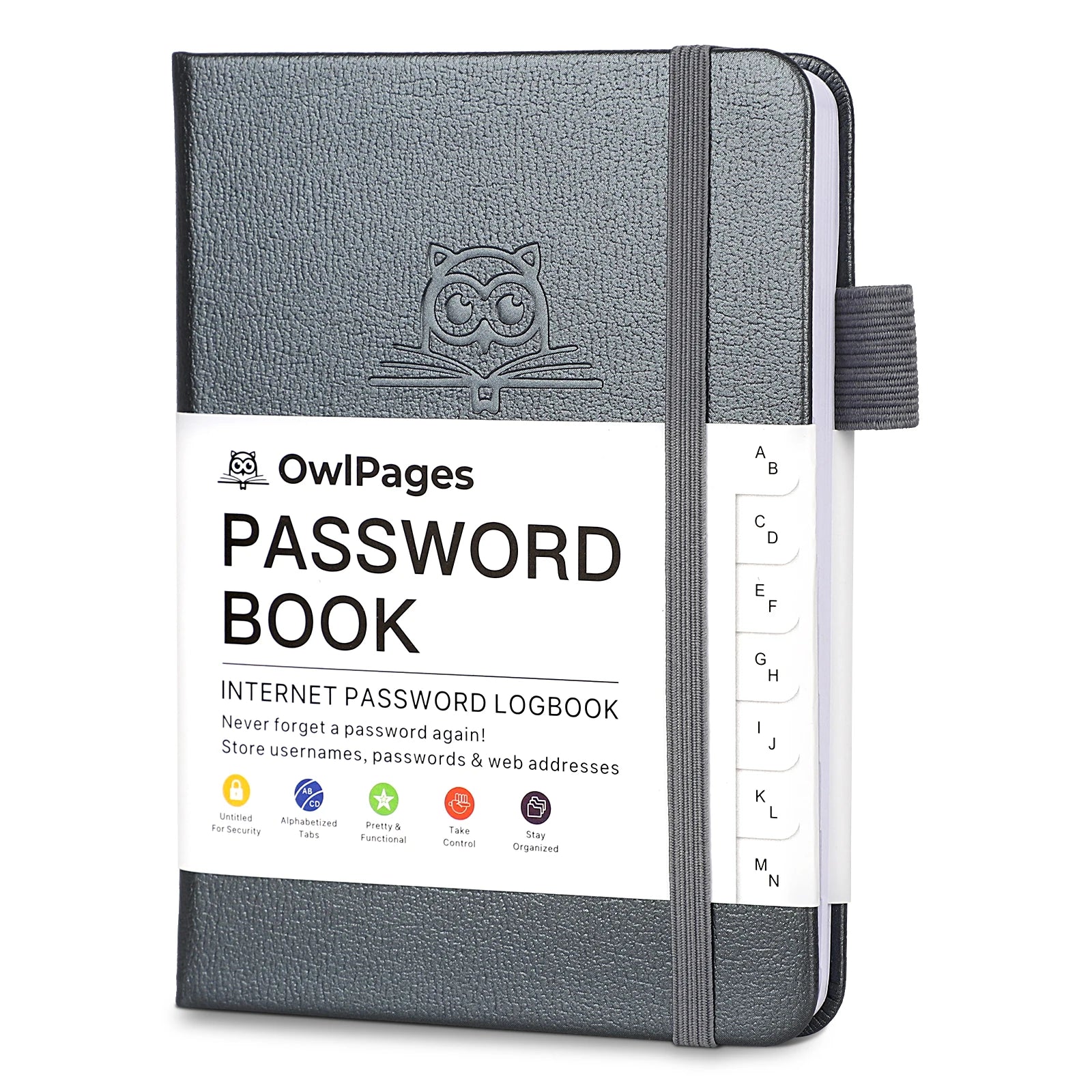 Passwortbuch mit Hardcover-Einband und alphabetischen Registern