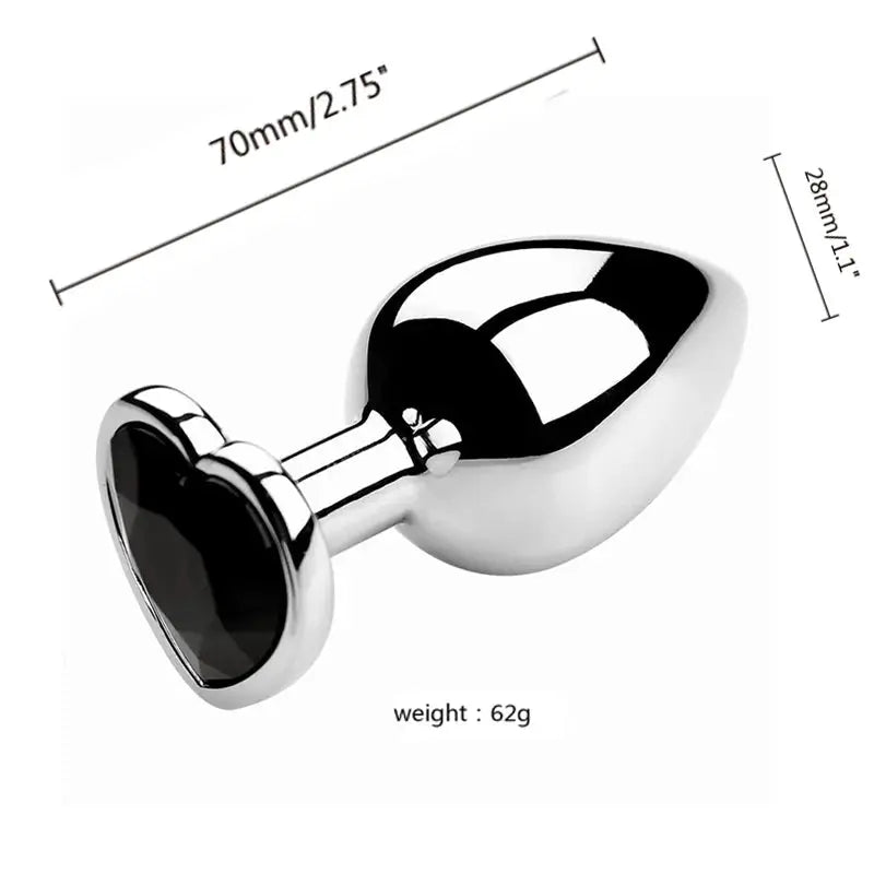 Plug anal en métal avec cristal – Set de 3 tailles