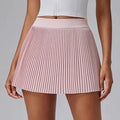 Jupe plissée Tennis LSDLBoutique rose pâle avec ceinture élastique