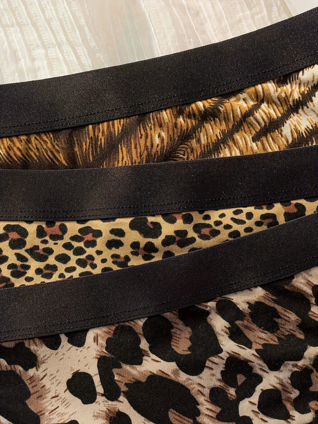 Culotte String Imprimé Animal Léopard Zèbre Tigre Doublure Coton