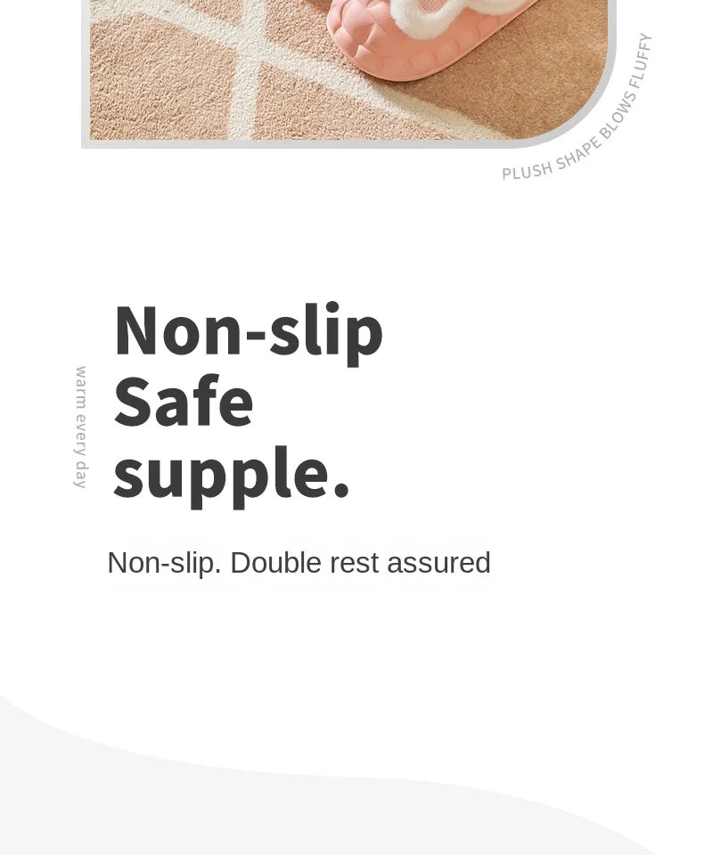 Mo Dou Pantoufles Imperméables en Peluche Unisexe Hiver