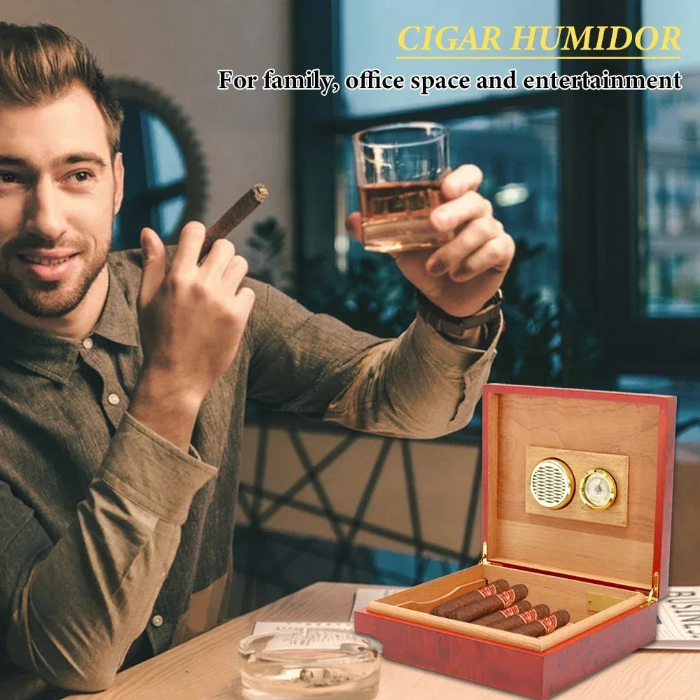 Premium wooden humidor, moisturized humidor, gift for your own use