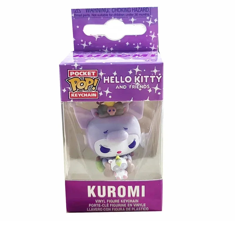 Funko Pop ma mélodie Kuromi avec Baku porte-clés jouet Hello Kitty Pochacco diable Kuromi poche Pop porte-clés modèle à collectionner jouets by LSDLBoutique.ch