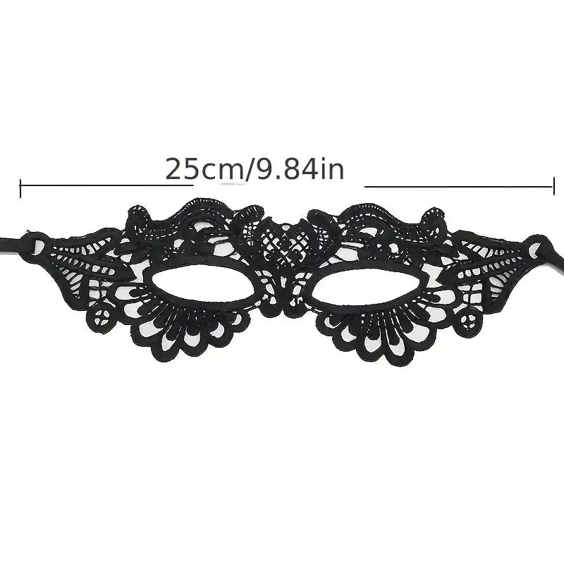 Masque de mascarade en dentelle noir pour femme, LSDLBoutique