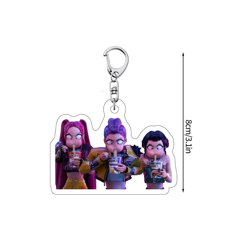 K-Pop-Schlüsselanhänger mit bunten Perlen und runder Bildplatte