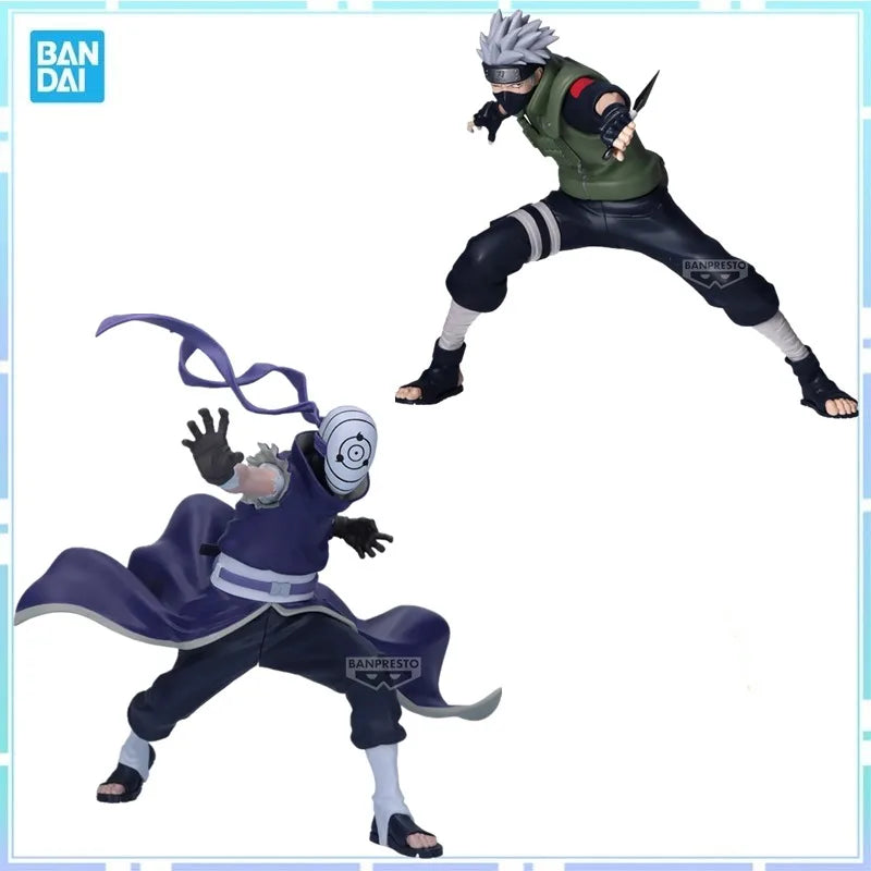 Bandai Original BANPRESTO Anime NARUTO Uchiha Madara Hatake Kakashi PVC Figure Collectible Model Toy Gift