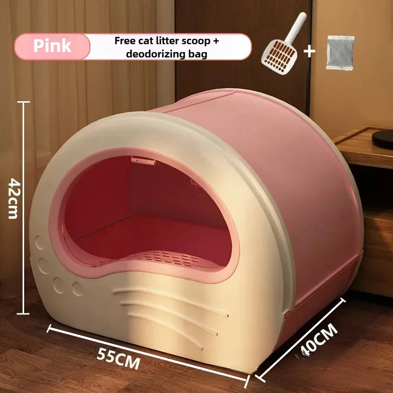 Maison De Toilette XXL Pour Chat Bac À Litière Fermé Avec Double Porte Et Tiroir by LSDLBoutique