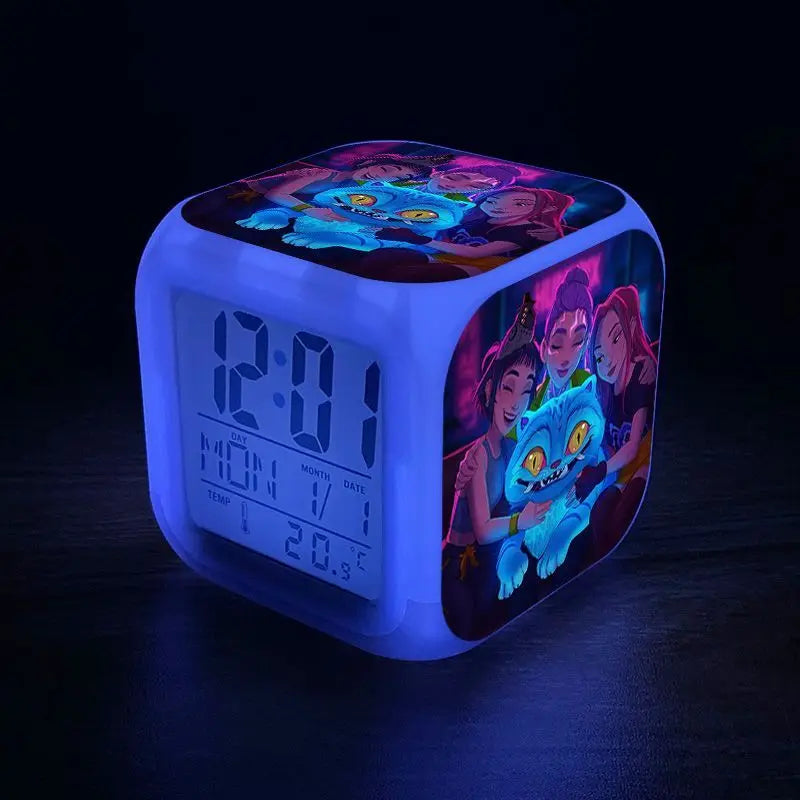 Nouveau KPop chasseurs de démons Mira Jinu Zoey dessin animé mignon réveil étudiant chevet veilleuse horloge électronique ornement décoratif by LSDLBoutique.ch