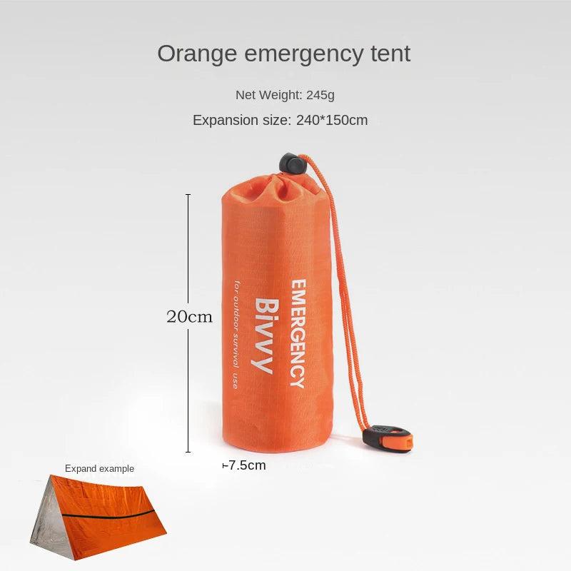 2-Person Waterproof Survival Tent Kit with Mylar Bivy