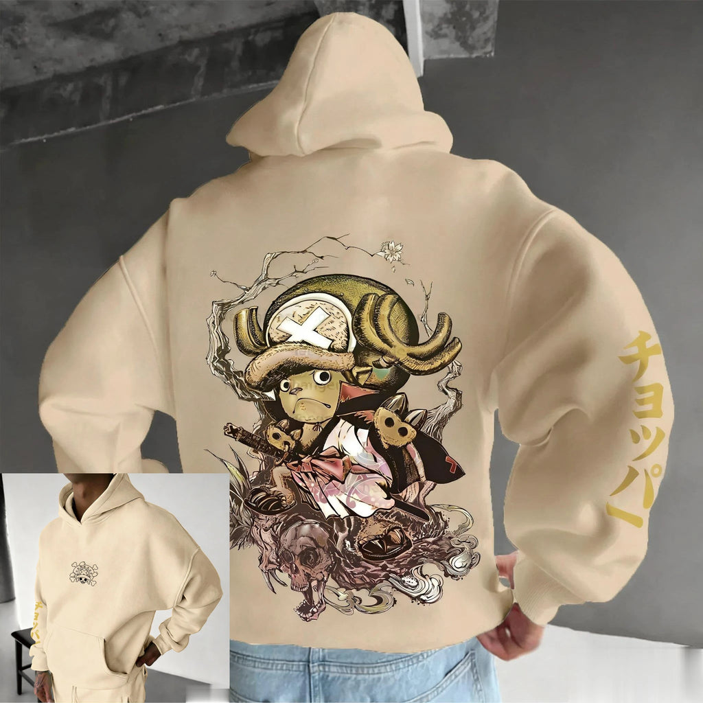 Sweat à capuche oversize anime – One Piece Chopper Graphic