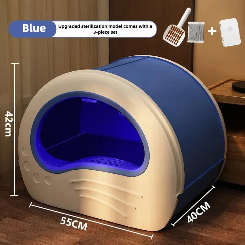 Cat litter box oversized fully enclosed drawer type side double door deodorizing cat toilet cross-border giant drawer cat litter