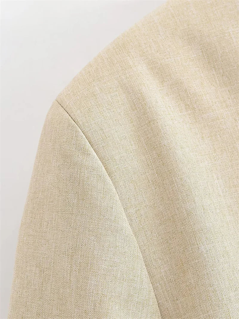 Guobioziy Veste Khaki Col Montant Napoléon Boutons