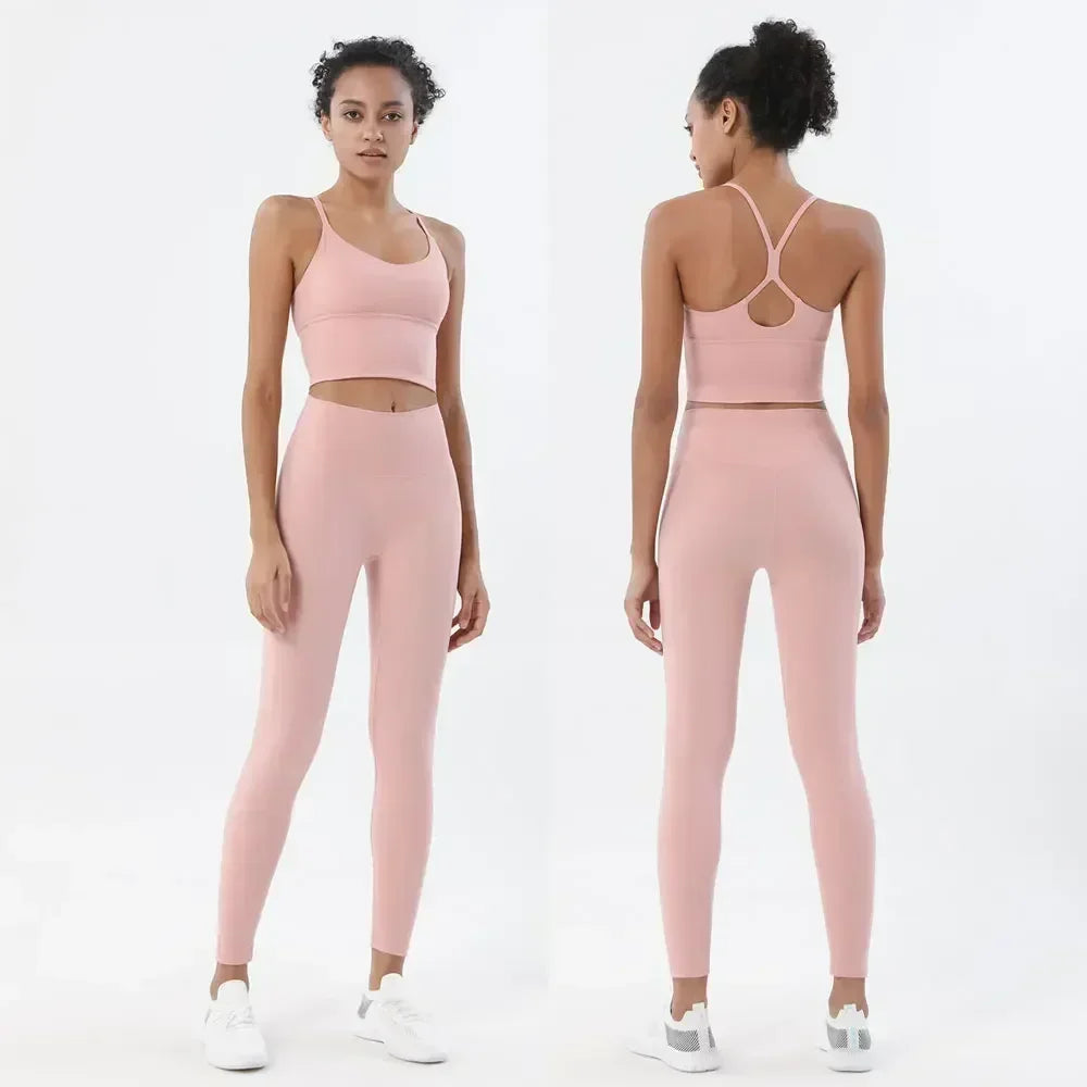 Naked Feeling Ensemble Sport Sans Couture Bleu Femme