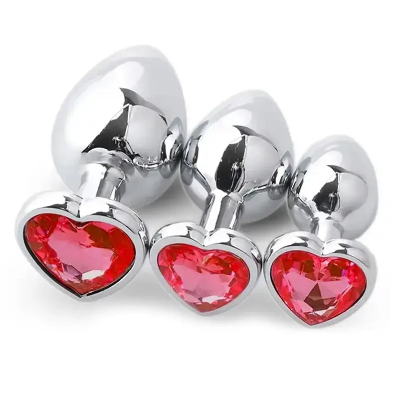 Plug anal en métal avec cristal – Set de 3 tailles
