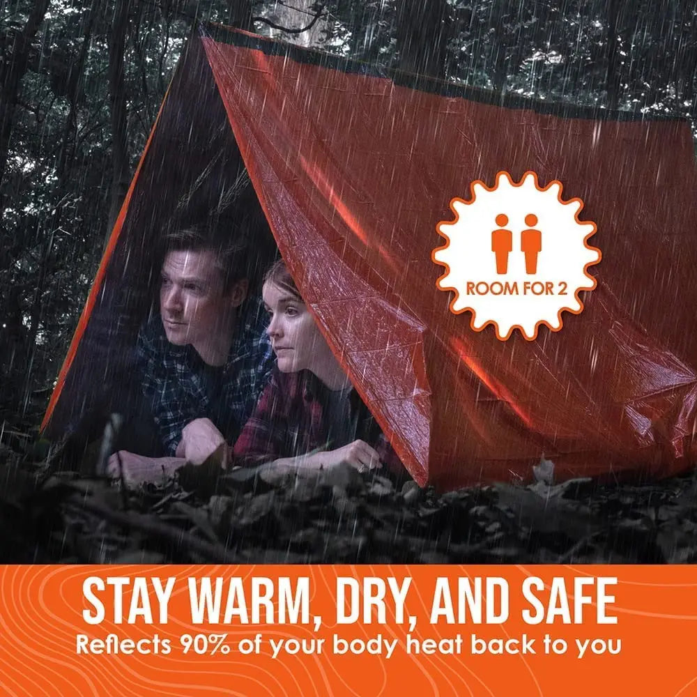 2-Person Waterproof Survival Tent Kit with Mylar Bivy
