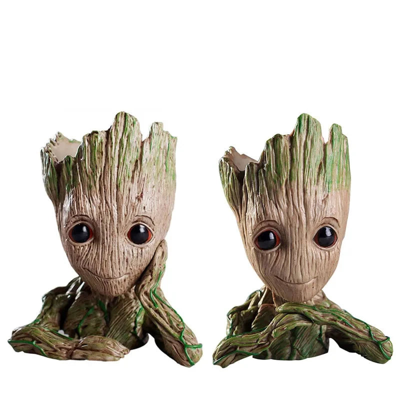 Groot Miniatur-Blumentopf aus braunem Kunststoff für Pflanzen